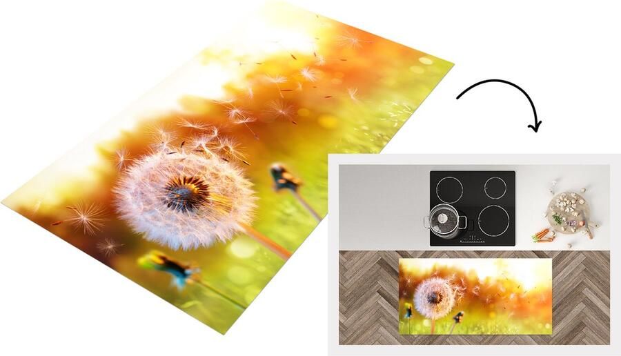 KitchenYeah Keukenloper Loper keuken Paardenbloem Zaden Lente 120x60 cm Keukenloper vinyl