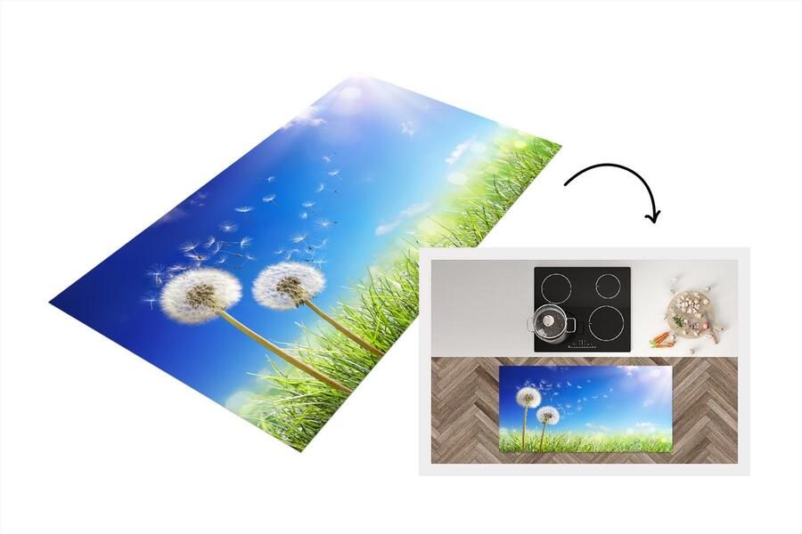 KitchenYeah Keukenloper Loper keuken Paardenbloem Zaden Lente 120x60 cm Keukenloper vinyl