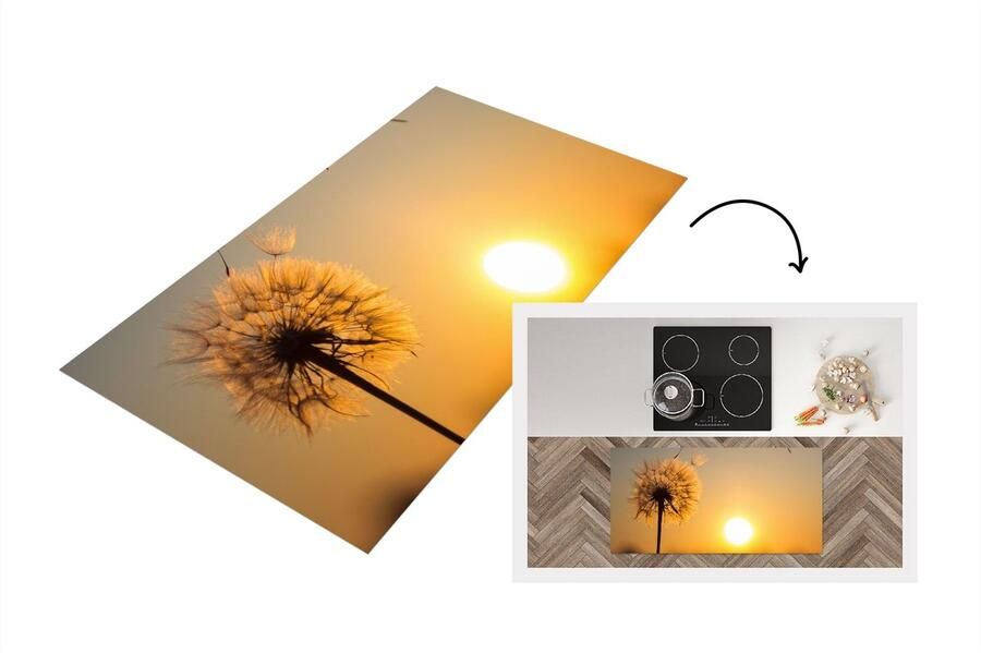 KitchenYeah Keukenloper Loper keuken Paardenbloem Zon Zonsondergang 120x60 cm Keukenloper vinyl