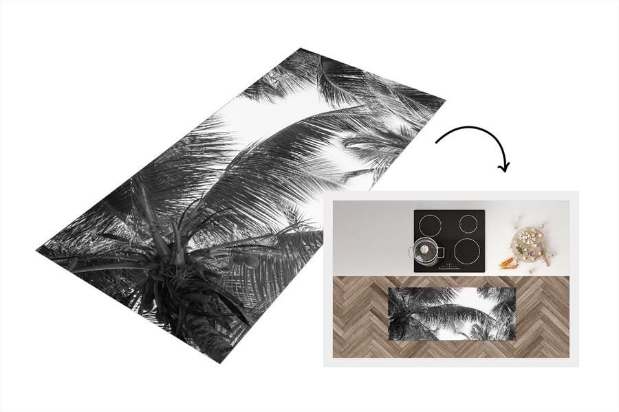 KitchenYeah Keukenloper Loper keuken Palmbladeren Vintage Natuur 120x50 cm Keukenloper vinyl