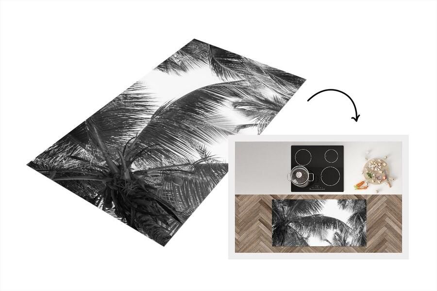 KitchenYeah Keukenloper Loper keuken Palmbladeren Vintage Natuur 120x60 cm Keukenloper vinyl