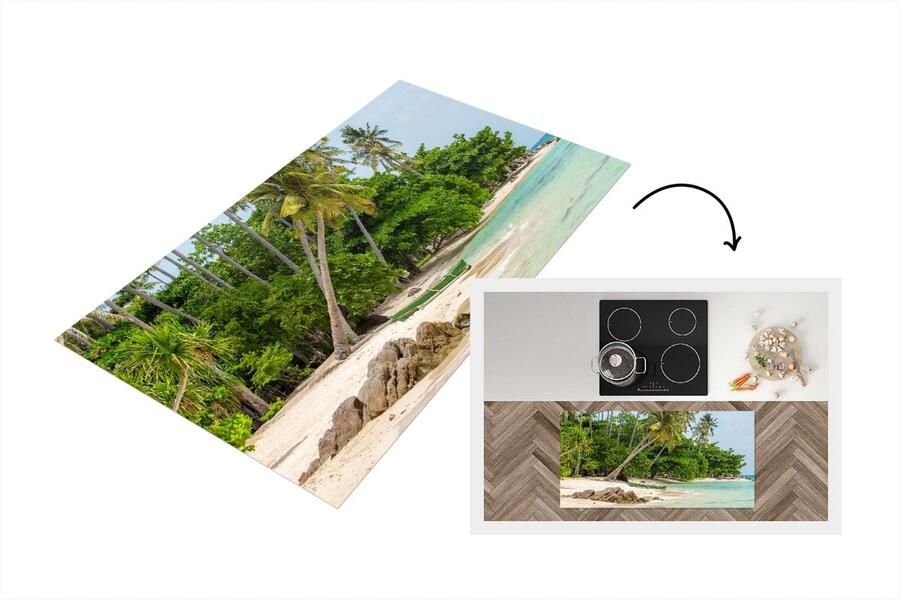 KitchenYeah Keukenloper Loper keuken Palmbomen Strand Zomer Tropisch 120x60 cm Keukenloper vinyl