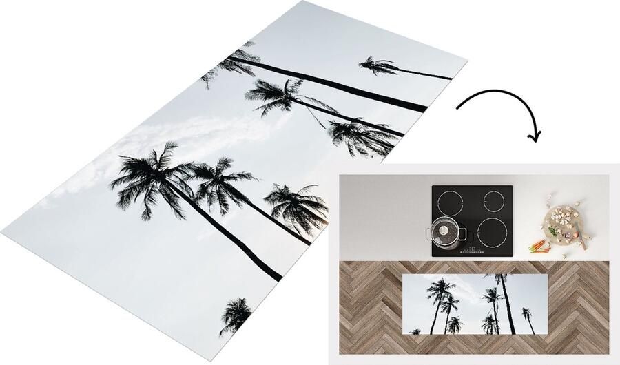 KitchenYeah Keukenloper Loper keuken Palmbomen Zomer Tropisch 120x50 cm Keukenloper vinyl