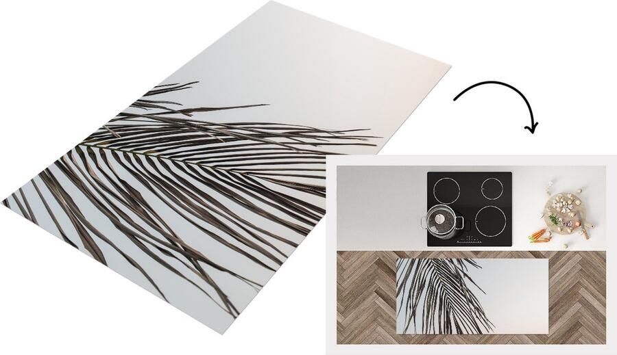 KitchenYeah Keukenloper Loper keuken Palmboom Blad Groen 120x60 cm Keukenloper vinyl