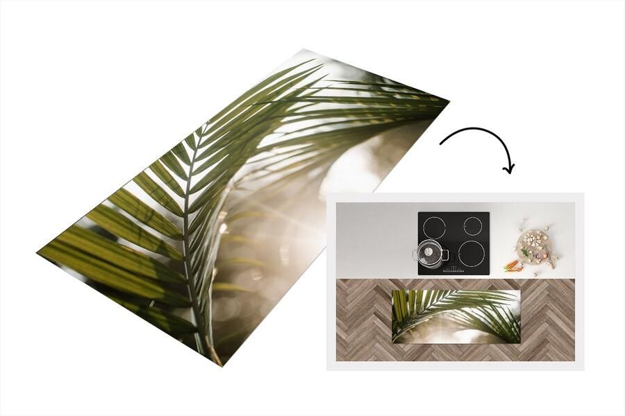 KitchenYeah Keukenloper Loper keuken Palmboom Palmblad Zon Zomer 120x50 cm Keukenloper vinyl