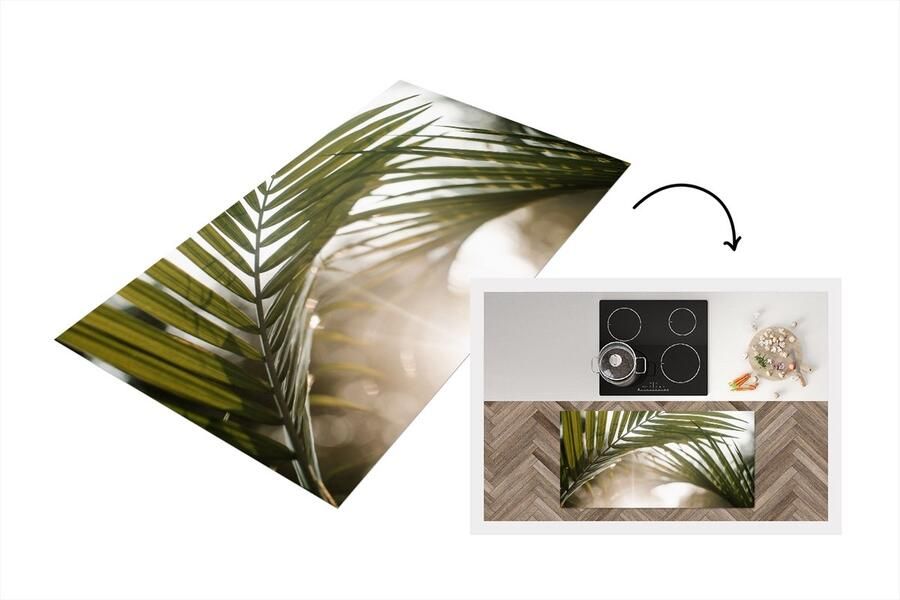 KitchenYeah Keukenloper Loper keuken Palmboom Palmblad Zon Zomer 120x60 cm Keukenloper vinyl