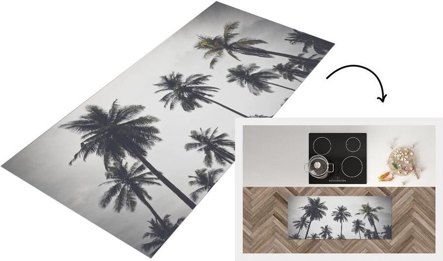 KitchenYeah Keukenloper Loper keuken Palmboom Tropisch Natuur 120x50 cm Keukenloper vinyl