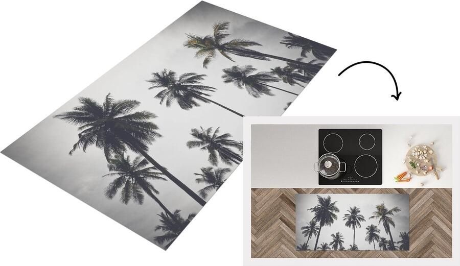 KitchenYeah Keukenloper Loper keuken Palmboom Tropisch Natuur 120x60 cm Keukenloper vinyl