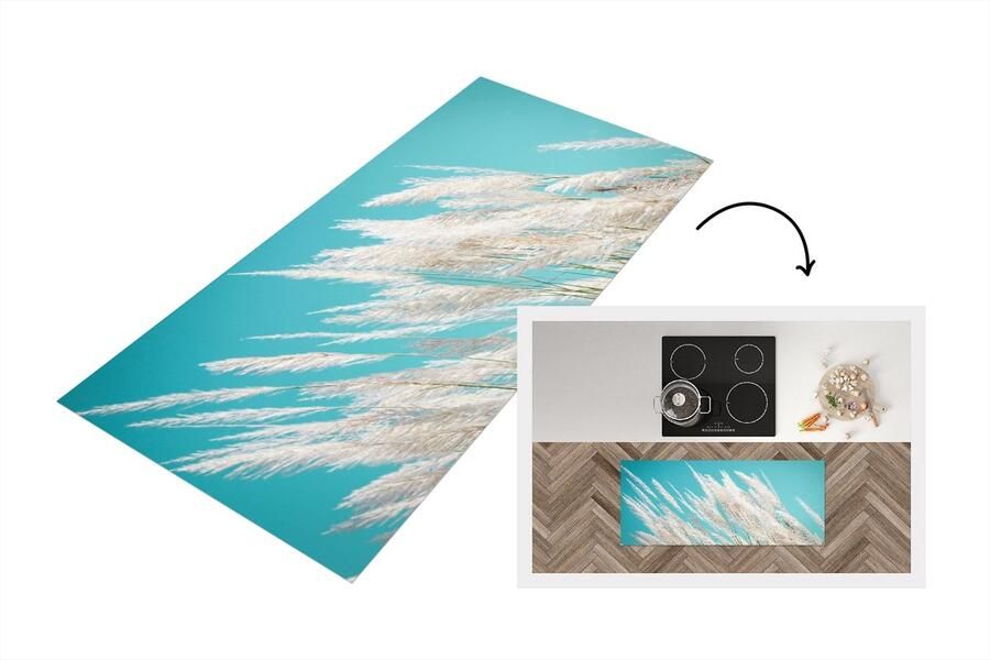 KitchenYeah Keukenloper Loper keuken Pampasgras Plant 120x50 cm Keukenloper vinyl
