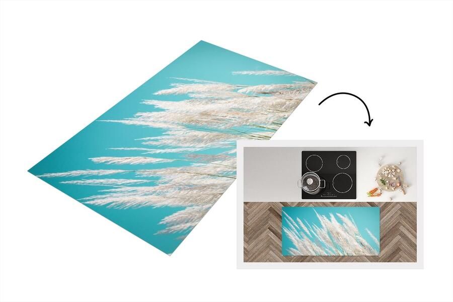 KitchenYeah Keukenloper Loper keuken Pampasgras Plant 120x60 cm Keukenloper vinyl