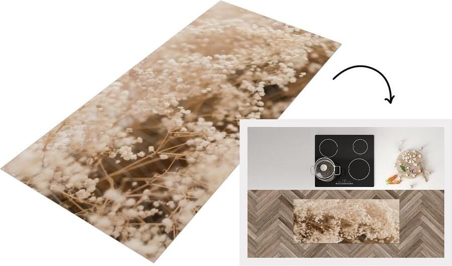 KitchenYeah Keukenloper Loper keuken Pampasgras Plant Natuur 120x50 cm Keukenloper vinyl