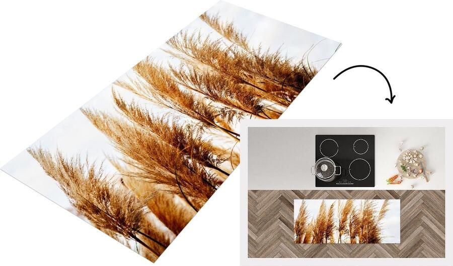 KitchenYeah Keukenloper Loper keuken Pampasgras Zon Gras 120x50 cm Keukenloper vinyl