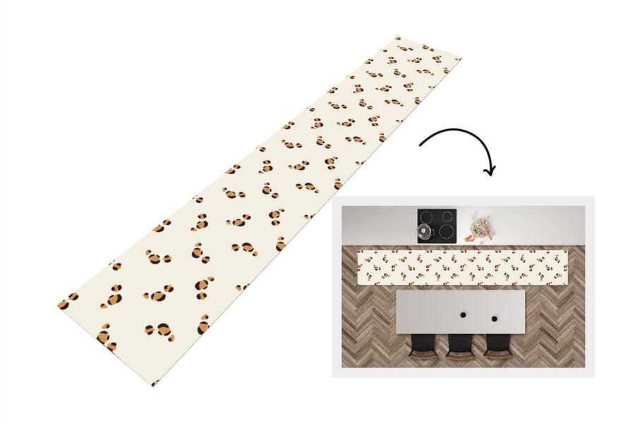 KitchenYeah Keukenloper Keukenmat Panter Pastel Dieren Patronen 360x60 cm Keuken vloerkleed