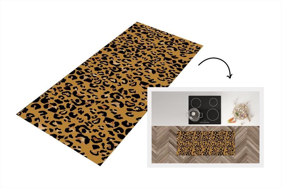 KitchenYeah Keukenloper Loper keuken Panterprint Luxe Patronen 120x50 cm Keukenloper vinyl