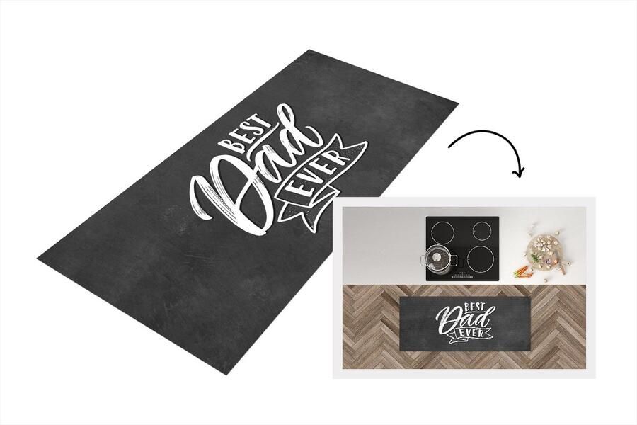 KitchenYeah Keukenloper Loper keuken Papa Spreuken Best dad ever Quotes 120x50 cm Keukenloper vinyl