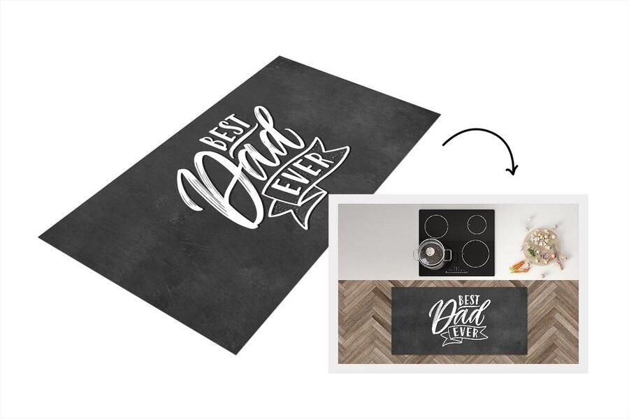 KitchenYeah Keukenloper Loper keuken Papa Spreuken Best dad ever Quotes 120x60 cm Keukenloper vinyl