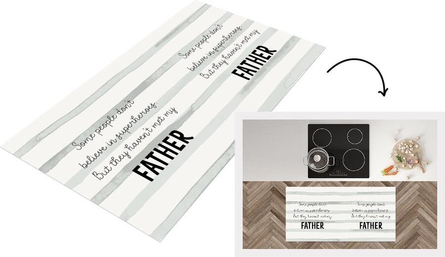 KitchenYeah Keukenloper Loper keuken Papa Superheld Quotes Cadeau mannen 120x60 cm Keukenloper vinyl