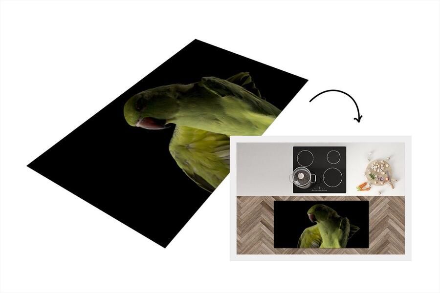 KitchenYeah Keukenloper Loper keuken Papegaai Vogel Tak 120x60 cm Keukenloper vinyl