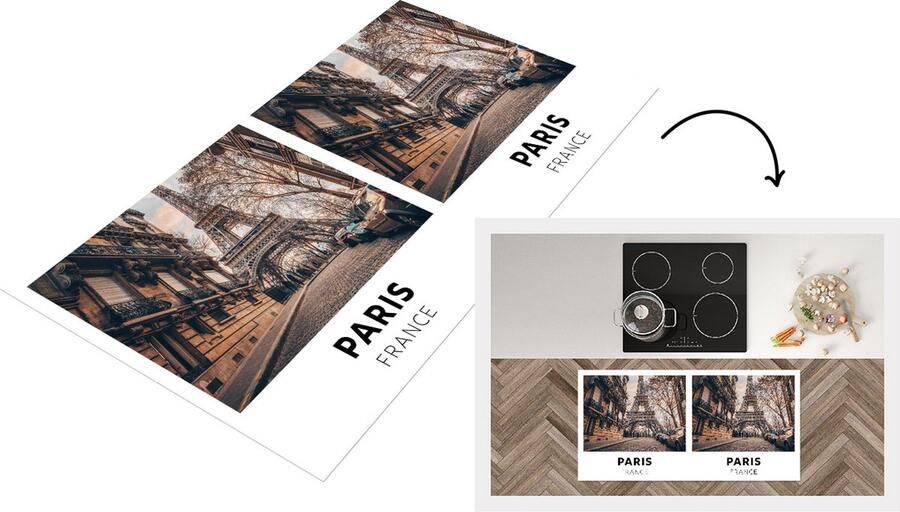 KitchenYeah Keukenloper Loper keuken Parijs Frankrijk Eiffeltoren 120x60 cm Keukenloper vinyl