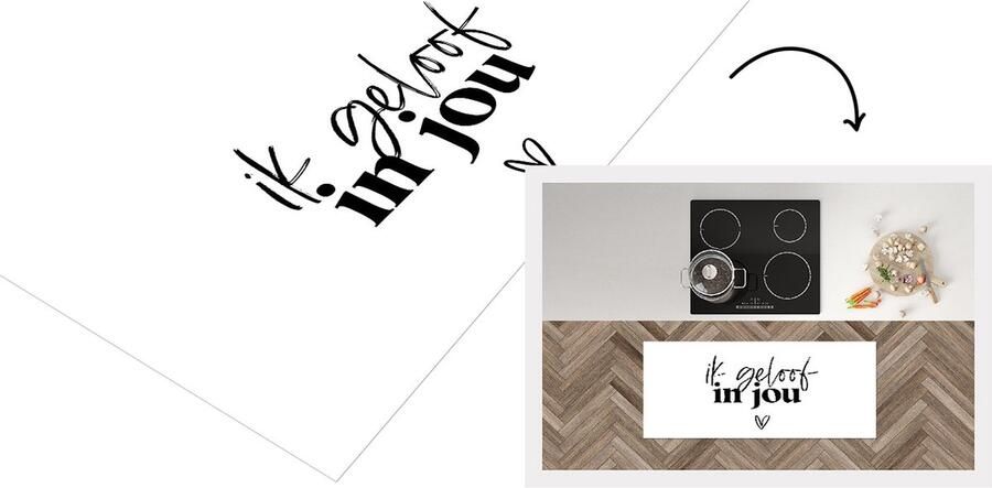 KitchenYeah Keukenloper Loper keuken Partner Spreuken Ik geloof in jou Quotes 120x50 cm Keukenloper vinyl