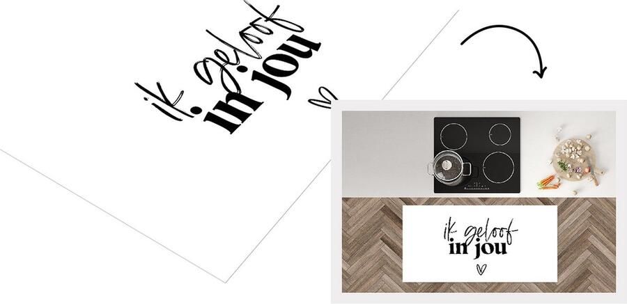 KitchenYeah Keukenloper Loper keuken Partner Spreuken Ik geloof in jou Quotes 120x60 cm Keukenloper vinyl