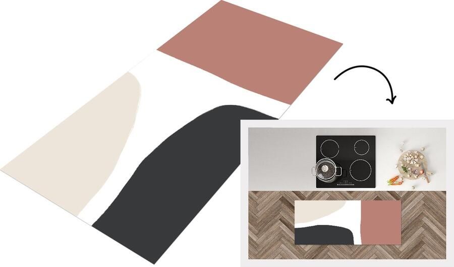 KitchenYeah Keukenloper Loper keuken Pastel Abstract Design 120x50 cm Keukenloper vinyl