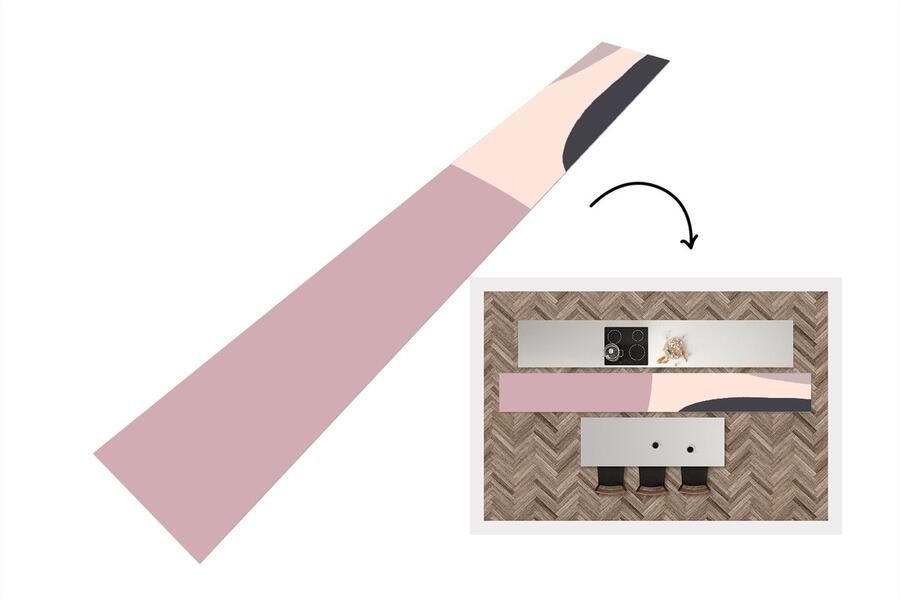 KitchenYeah Keukenloper Loper keuken Pastel Design Minimalisme 400x50 cm Keukenloper vinyl