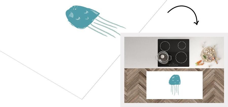 KitchenYeah Keukenloper Loper keuken Pastel Kwal Illustratie 120x60 cm Keukenloper vinyl