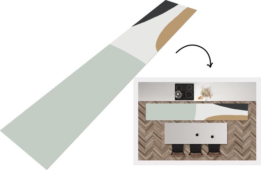 KitchenYeah Keukenloper Loper keuken Pastel Minimalisme Design 300x50 cm Keukenloper vinyl