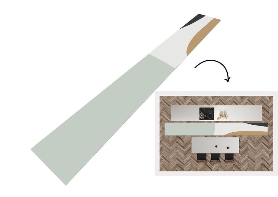 KitchenYeah Keukenloper Loper keuken Pastel Minimalisme Design 400x50 cm Keukenloper vinyl