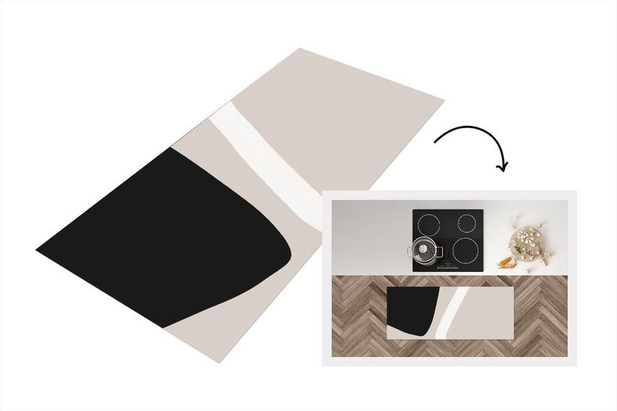 KitchenYeah Keukenloper Loper keuken Pastel Minimalisme Vormen 120x50 cm Keukenloper vinyl