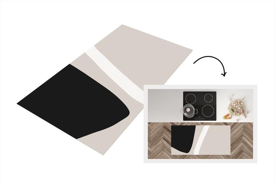 KitchenYeah Keukenloper Loper keuken Pastel Minimalisme Vormen 120x60 cm Keukenloper vinyl