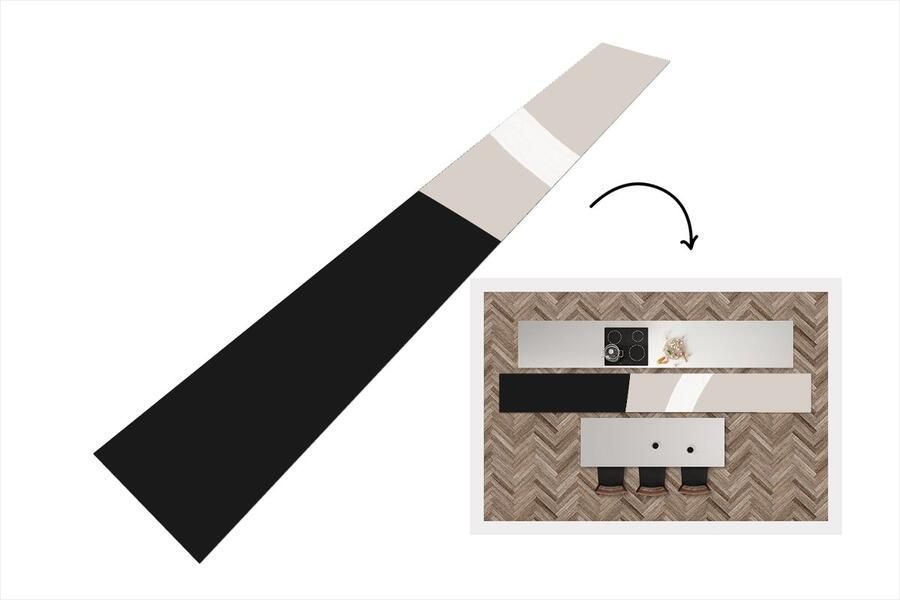 KitchenYeah Keukenloper Loper keuken Pastel Minimalisme Vormen 400x50 cm Keukenloper vinyl