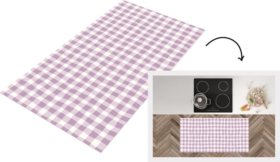 KitchenYeah Keukenloper Loper keuken Pastel Paars Patronen 120x60 cm Keukenloper vinyl