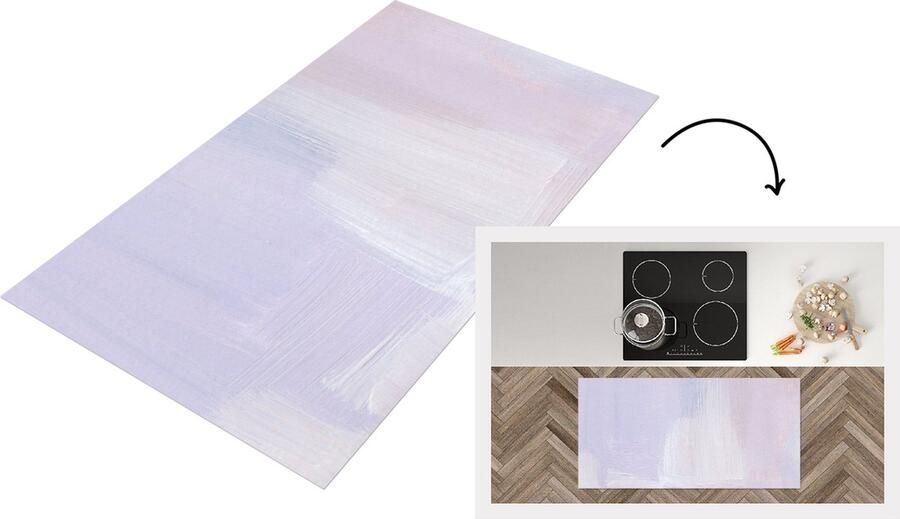 KitchenYeah Keukenloper Loper keuken Pastel Verf Design 120x60 cm Keukenloper vinyl