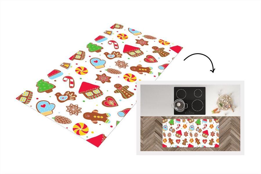 KitchenYeah Keukenloper Loper keuken Patronen Eten Kerst 120x60 cm Keukenloper vinyl