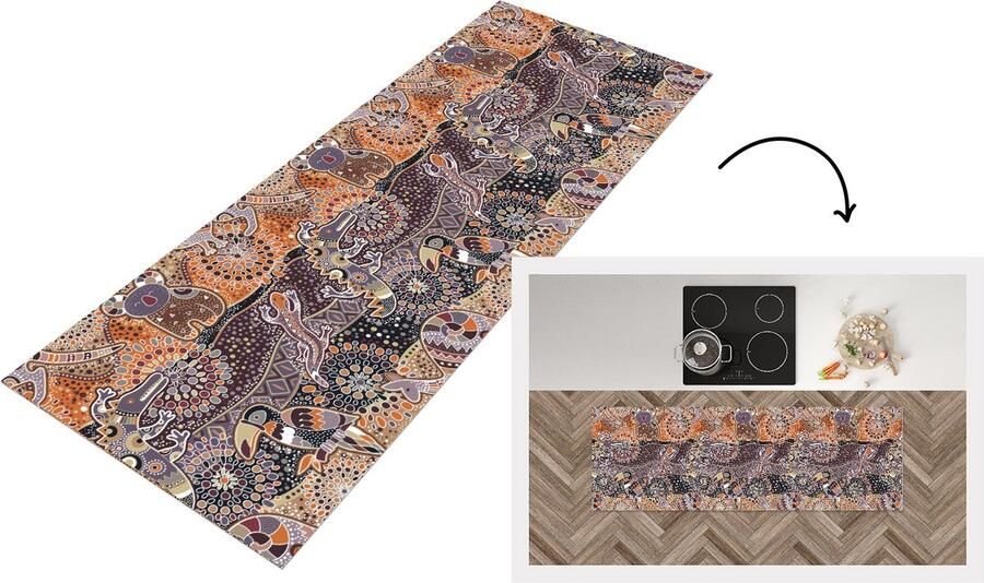 KitchenYeah Keukenloper Loper keuken Patronen Koala Dieren Australië 150x50 cm Keukenloper vinyl