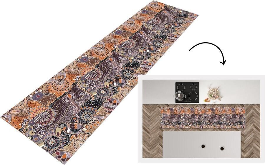 KitchenYeah Keukenloper Loper keuken Patronen Koala Dieren Australië 240x60 cm Keukenloper vinyl