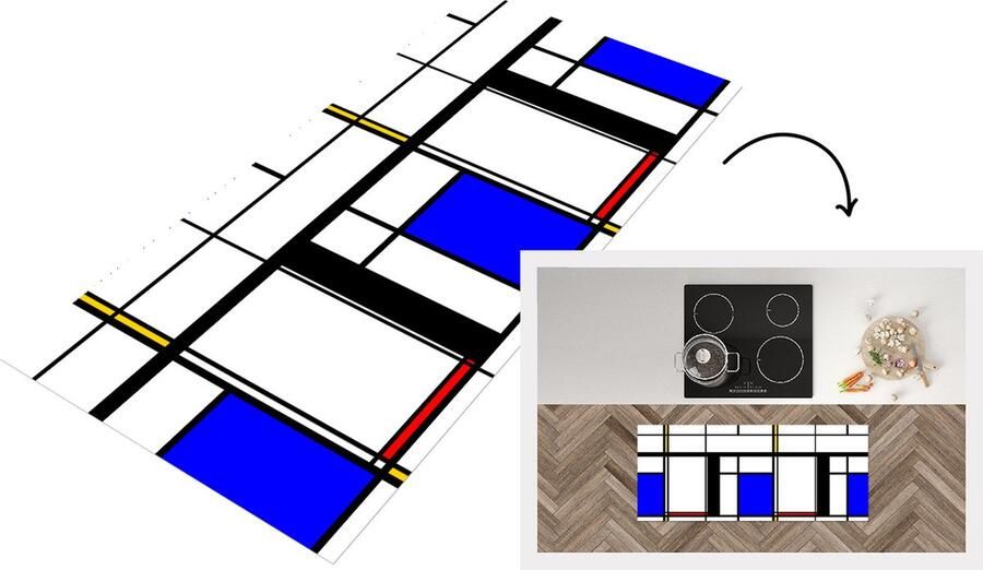 KitchenYeah Keukenloper Loper keuken Patronen Kunst Abstract 120x50 cm Keukenloper vinyl