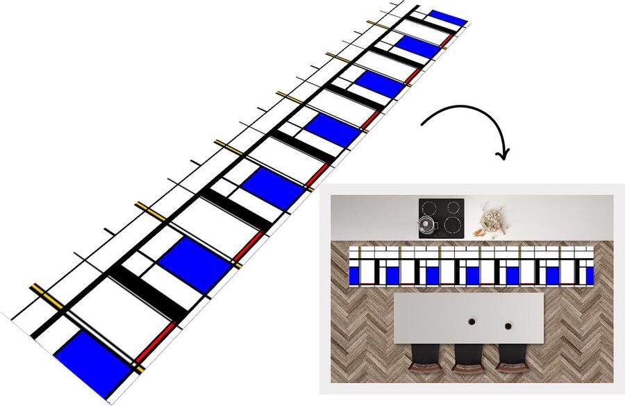 KitchenYeah Keukenloper Keukenmat Patronen Kunst Abstract 360x60 cm Keuken vloerkleed