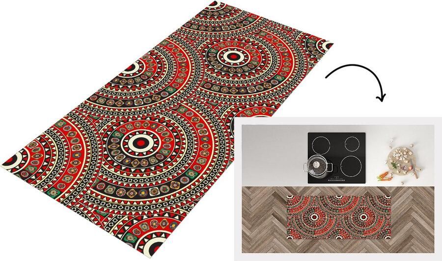 KitchenYeah Keukenloper Loper keuken Patronen Mandala Australië 120x50 cm Keukenloper vinyl