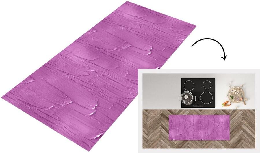 KitchenYeah Keukenloper Loper keuken Patronen Verf Paars 120x50 cm Keukenloper vinyl