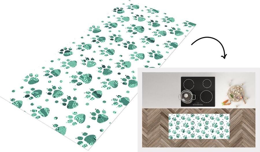 KitchenYeah Keukenloper Loper keuken Patroon Huisdieren Hond Dier 120x50 cm Keukenloper vinyl
