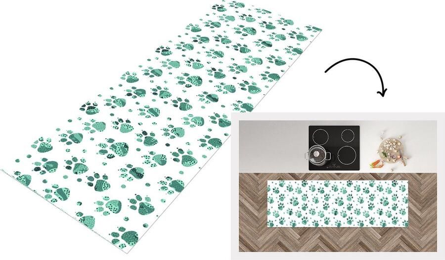 KitchenYeah Keukenloper Loper keuken Patroon Huisdieren Hond Dier 150x50 cm Keukenloper vinyl