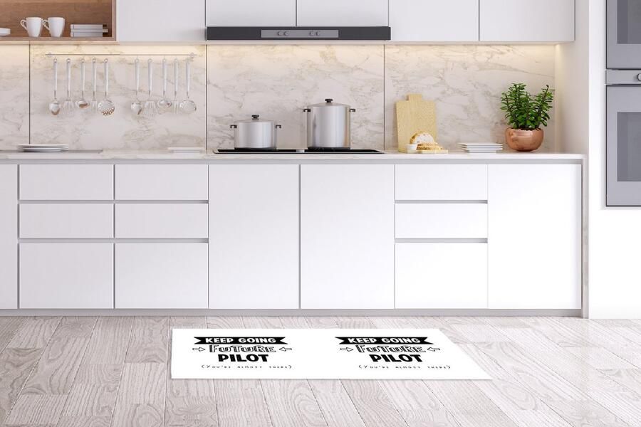 KitchenYeah Keukenloper Loper keuken Piloot Vliegtuig Quotes Studie 120x50 cm Keukenloper vinyl