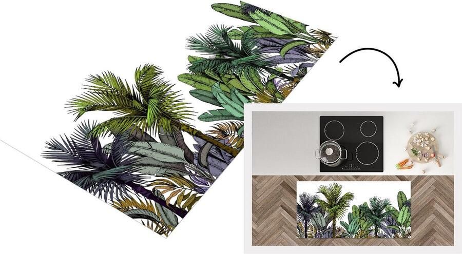 KitchenYeah Keukenloper Loper keuken Planten Illustratie Kleuren 120x60 cm Keukenloper vinyl