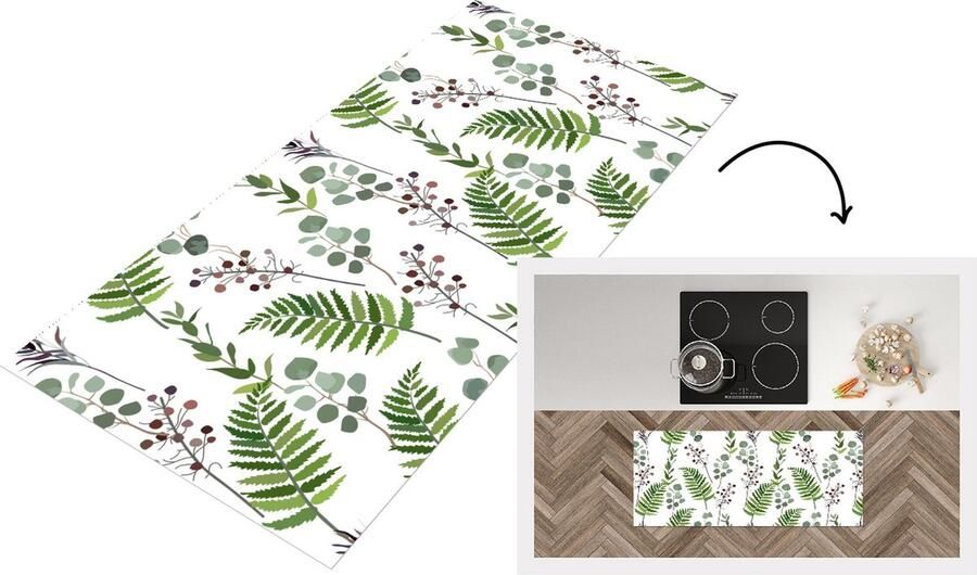 KitchenYeah Keukenloper Loper keuken Planten Patronen Bladeren Kruiden 120x50 cm Keukenloper vinyl