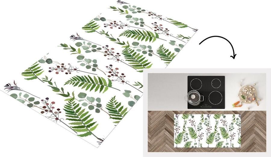 KitchenYeah Keukenloper Loper keuken Planten Patronen Bladeren Kruiden 120x60 cm Keukenloper vinyl