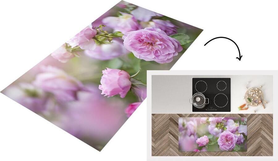 KitchenYeah Keukenloper Loper keuken Planten van roze rozen groeien in de natuur 120x60 cm Keukenloper vinyl