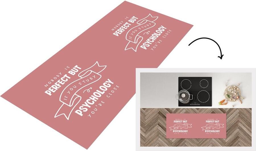 KitchenYeah Keukenloper Loper keuken Psychologie Studeren Leren Quotes Onderwijs 120x50 cm Keukenloper vinyl